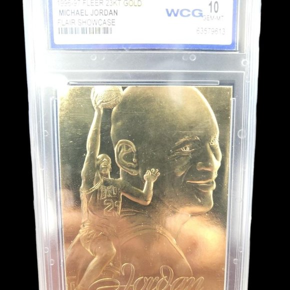Michael Jordan 1996-97 Fleer 23KT Gold Graded 10 Card - Picture 1 of 2